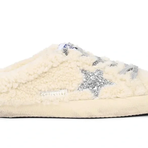 WOMEN'S SUPER STAR SABOT WITH GLITTER STAR (NATURAL WHITE/SILVER) - Picture 3 of 9